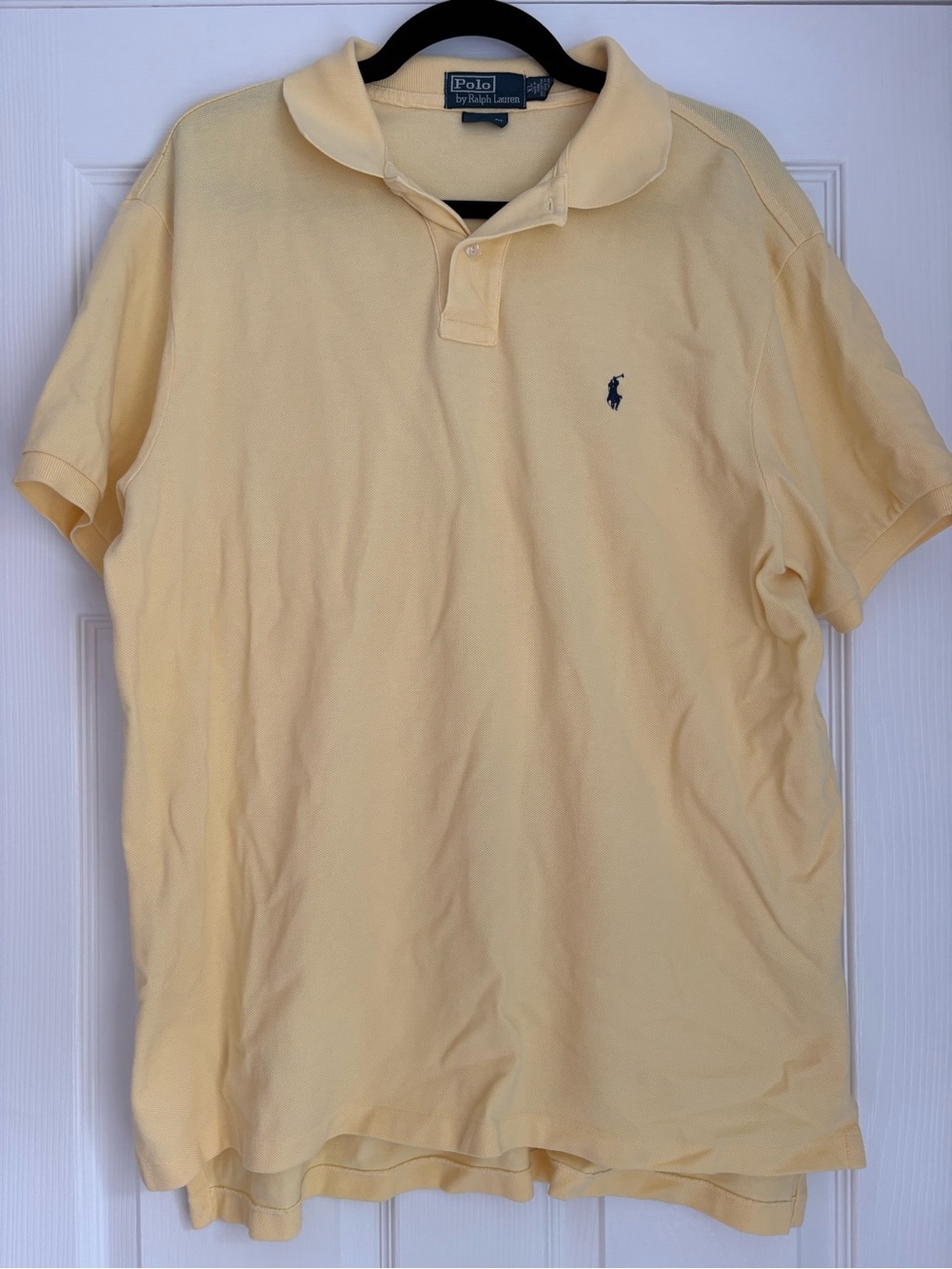 Ralph Lauren Men’s Pale Yellow Polo with Navy Pony